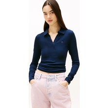 Tommy Jeans Kadın Tişört DW0DW21933 Mavi