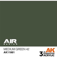 Ak Interactive Ak 11861 17 Ml. Medium Green 42, Aircraft Serisi 3gen Akrilik Model Boyası