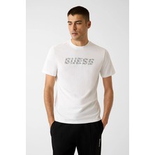 Guess Jeans Regular Fit Erkek Guess Tişört Z6RI15I3Z14 Açık Beyaz