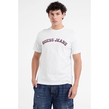 Guess Jeans Erkek Regular Fit Tişört M5RI75K8FQ4 Beyaz