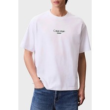 Calvin Klein Jeans Relax Fit Erkek Tişört LV04RC851G Beyaz