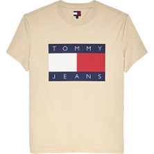 Tommy Jeans Erkek Tişört DM0DM22645 Bej