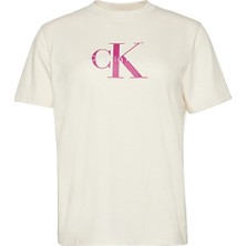 Calvin Klein Jeans Kadın Tişört LV047B865G Krem