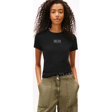 Tommy Jeans Kadın Tişört DW0DW21841 Siyah