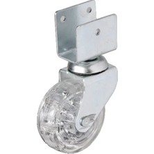 Hts 328 - 50X20 mm Şeffaf Makaralı Kısa U Tablalı Teker 4 Adet