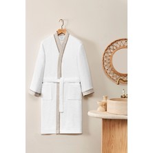 Cottons &amp; Clouds Linen Nakışlı Kimono Bornoz