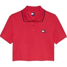 Tommy Jeans Kadın Tişört DW0DW21363 Kırmızı
