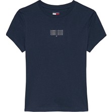 Tommy Jeans Kadın Tişört DW0DW21841 Mavi