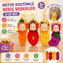 Trust Store Askılı Meyve Kostümlü Bebiş Bebek 4\'lü Set Peluş Meyve Tasarımlı Mini Oyuncak Bebekler
