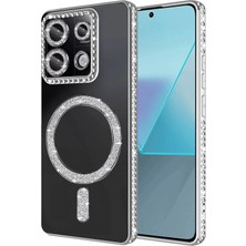 Mey Ithalat®   Redmi 13C Joke Simli Magneticsafe Kılıf - Gümüş