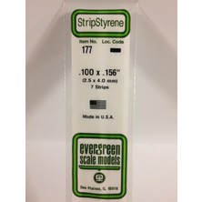 Evergreen 177 2,5*4,00*355 mm Köşeli Çubuk-7 Adet -Beyaz
