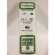 Evergreen 138 0,75*4,80*355 mm Köşeli Çubuk-10 Adet -Beyaz