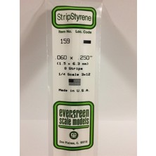 Evergreen 159 1,50*6,30*355 mm Köşeli Çubuk-8 Adet -Beyaz