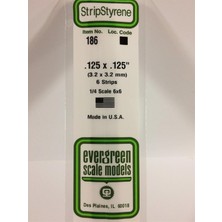 Evergreen 186 3,20*3,20*355 mm Köşeli Çubuk-6 Adet -Beyaz