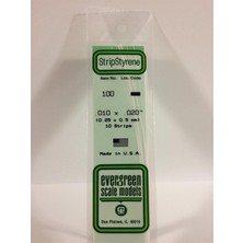 Evergreen 100 0,25*0,50*355 mm Köşeli Çubuk-10 Adet -Beyaz