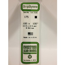 Evergreen 175 2,5*2,50*355 mm Köşeli Çubuk-8 Adet -Beyaz