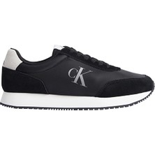 Calvin Klein Jeans Bağcıklı Erkek Retro Runner Iconic Ayakkabı YM0YM011190GM Siyah