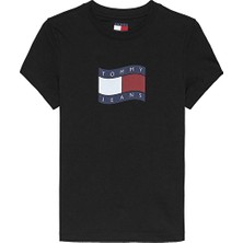 Tommy Jeans Kadın Tişört DW0DW22781 Siyah