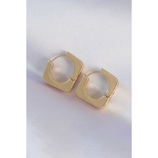 Valeo Pirinç Gold Renk Kare Küpe 5886 - 7143-3948
