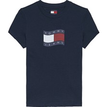 Tommy Jeans Kadın Tişört DW0DW22781 Mavi