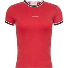 Calvin Klein Jeans Kadın Tişört LV047D201G Kırmızı