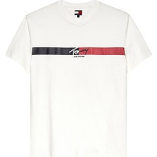 Tommy Jeans Erkek Tişört DM0DM22539 Beyaz