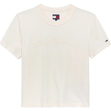 Tommy Jeans Kadın Tişört DW0DW22458 Beyaz