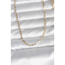 Valeo cm 14K Gold Renk Yassı Zincir Model 60 cm Kadın Kolye 5886 - 6420-2607