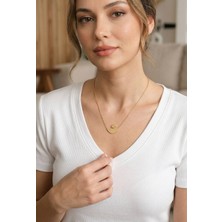 Valeo 316L Çelik Gold Renk Zincir Kuğu Model Kadın Kolye 5886 - 2810-9002