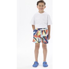 Cottons &amp; Clouds Beli Lastikli Regular Fit Su Itici Ip Bağlamalı Erkek Çocuk Iki Yan Cep Detaylı Özellikli Mayo Şort CC0404 Desenli