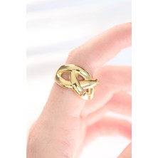 Valeo Düğüm Model Gold Renk Ayarlanabilir Yüzük 5886 - 1202-6223