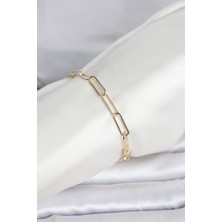 Valeo cm 14K Gold Renk Kalın Ataç Zincir Model Kadın Bileklik 5886 - 3386-4727