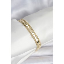 Valeo 316L Çelik Gold Renk Pullu Zincir Model Kadın Bileklik 5886 - 5517-2270