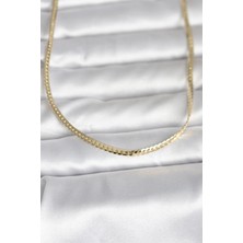 Valeo cm 14K Gold Renk Yassı Zincir Model 45 cm Kadın Kolye 5886 - 5971-2584