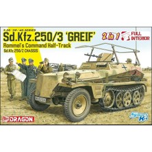 Dragon 6911 1/35 Ölçek, Sd.Kfz.250/3 (Greif- Rommel's Command) Yarı Paletli Personel Taşıyıcı Plastik Model Kiti