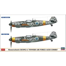 Hasegawa 2259 1/72 Ölçek, Messerschmitt BF109G-6 (Finnish Air Force Aces Combo) (Two Kits In The Box), Savaş Uçağı Plastik Mode