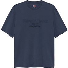 Tommy Jeans Erkek Tişört DM0DM22545 Mavi