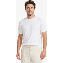 Nautica Relaxed Fit Erkek Tişört V65260T Beyaz