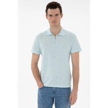 Pierre Cardin Slim Fit Kısa Kol Erkek Tişört 2131674 Su Yeşili