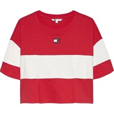 Tommy Jeans Kadın Tişört DW0DW18706 Kırmızı