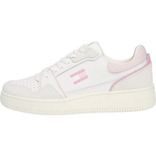 Tommy Jeans Kadın Tjw Retro Basket Sneaker Ayakkabı EN0EN0281802S Ekru