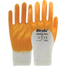 Beybi Sarı-Beyaz Nitril Eldiven KN-350 Flex No:10