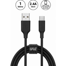Winex Gfuz CA58 2.4A UsbA to Type-C Data ve Hızlı Şarj Kablosu Siyah