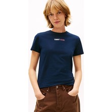 Tommy Jeans Kadın Tişört DW0DW22277 Lacivert