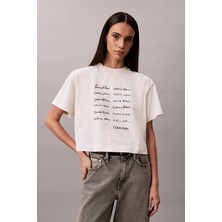 Calvin Klein Jeans Kadın Tişört LV047F823G Beyaz