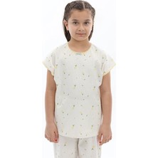 Funfair Regular Fit Bisiklet Yaka Düz Paça Kız Çocuk Pijama Takımı 261KC501SV Ekru