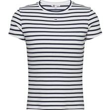 Tommy Jeans Kadın Tişört DW0DW17383 Beyaz