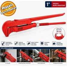 İzeltaş Izeltaş İZL0010 Maşalı Boru Anahtarı 1'' Anahtar 40 mm Ağız Açıklığı Maşalı Anahtar