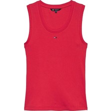 Tommy Jeans Kadın Tişört DW0DW20673 Kırmızı/kırmızı
