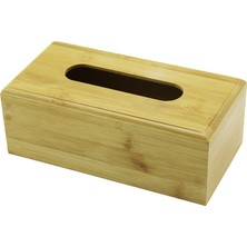 Go İthalat Ahşap - Bambu Peçetelik Kutu 11.6 x 22.8cm Alt Kapaklı = Kayar Kanallı - Aç-Kapa (5477)